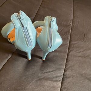 Chic Blue High Heel Shoes with Zipper
